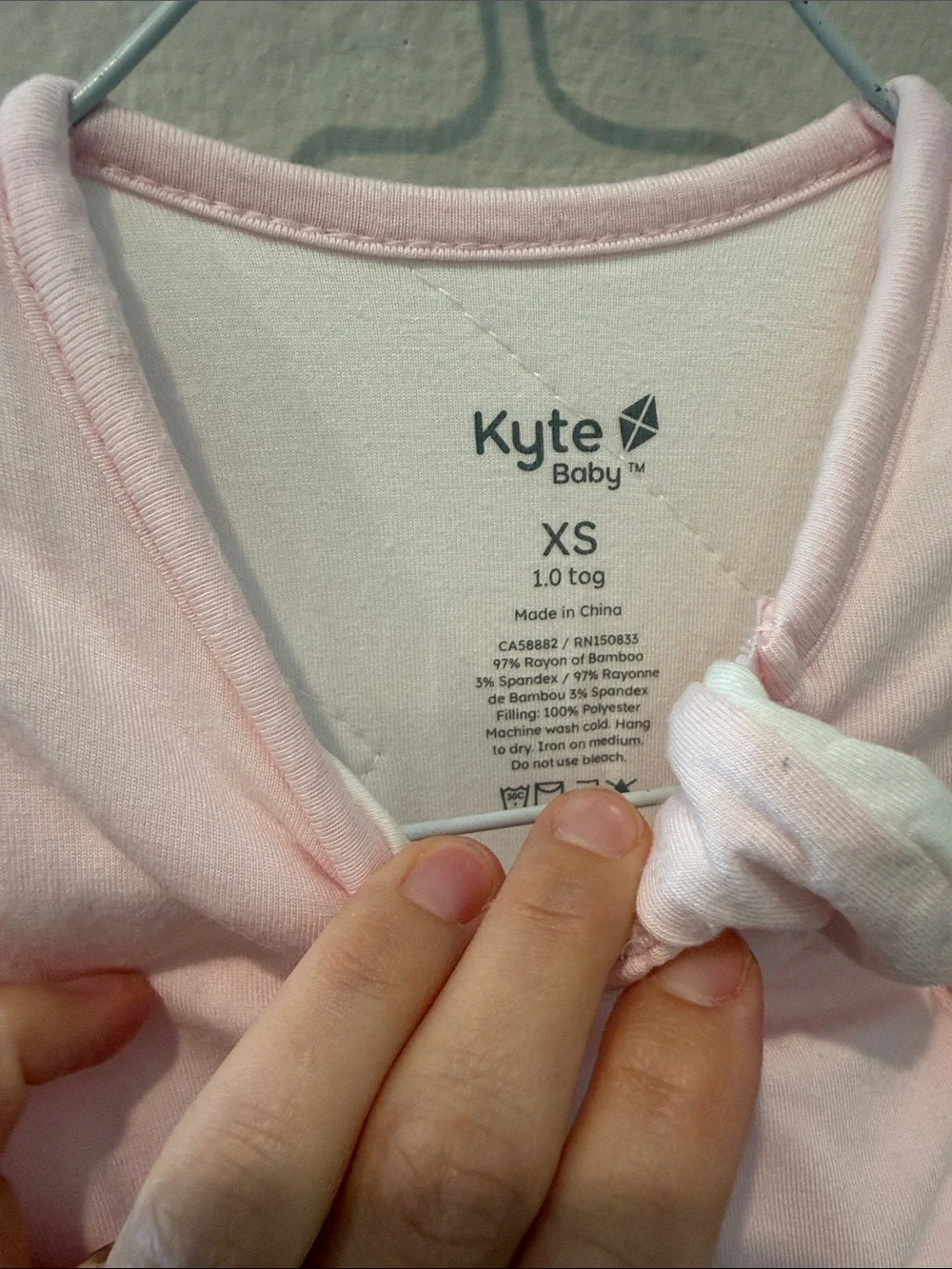 Kyte Baby Blush Pink Sleeveless Sleep Sack 1.0 Tog Size Extra Small